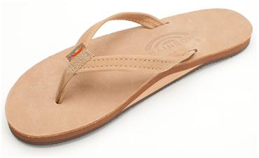 Rainbow Sandals Premier Leather Single layer with Narrow Strap - TAN