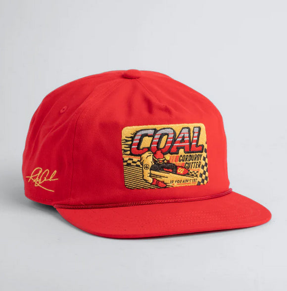 Coal Field Brushed Twill Vintage Strapback Cap - RED
