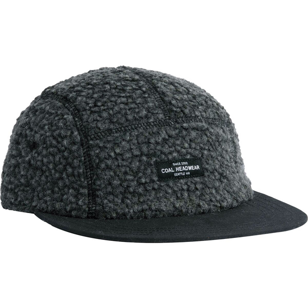 Coal Linus Fleece 5 Panel Cap - BLACK