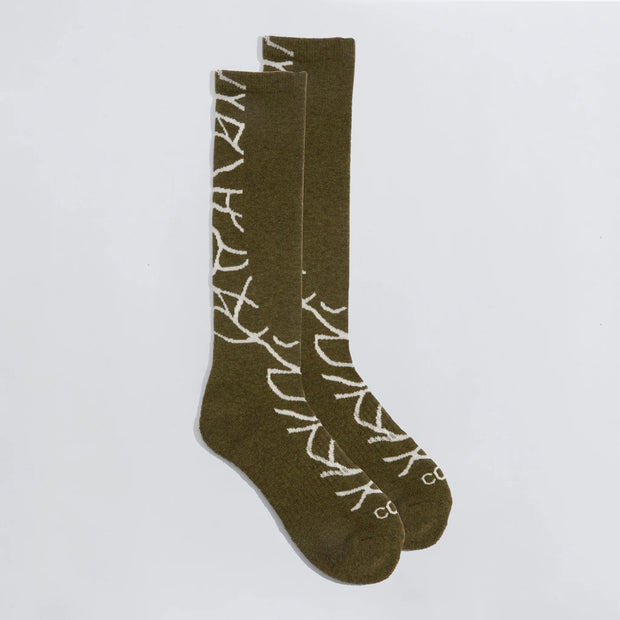 Coal The Midweight Snow Sock – Wool Blend - GREEN