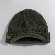 Coal The Yukon Cable Knit Wool Brim Beanie - GREEN