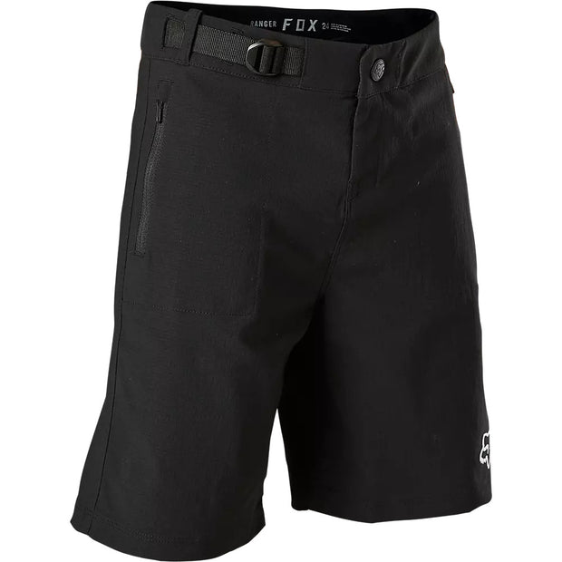 Fox Youth Ranger Short Lined Shorts - BLACK