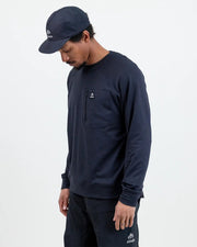 Jones Flagship Recycled Grid Fleece Crew - BLACK