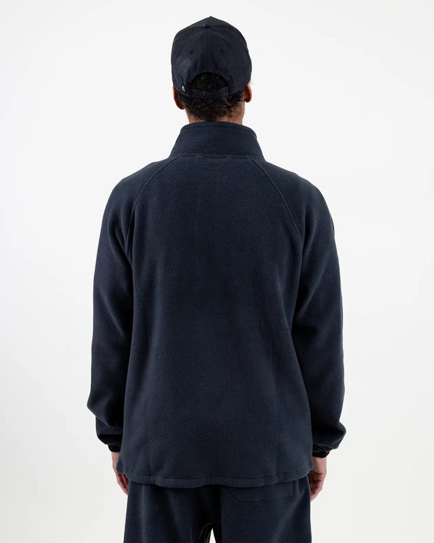 Jones Lodge Half Zip Recycled Fleece Pullover - BLACK