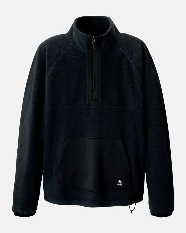 Jones Lodge Half Zip Recycled Fleece Pullover - BLACK