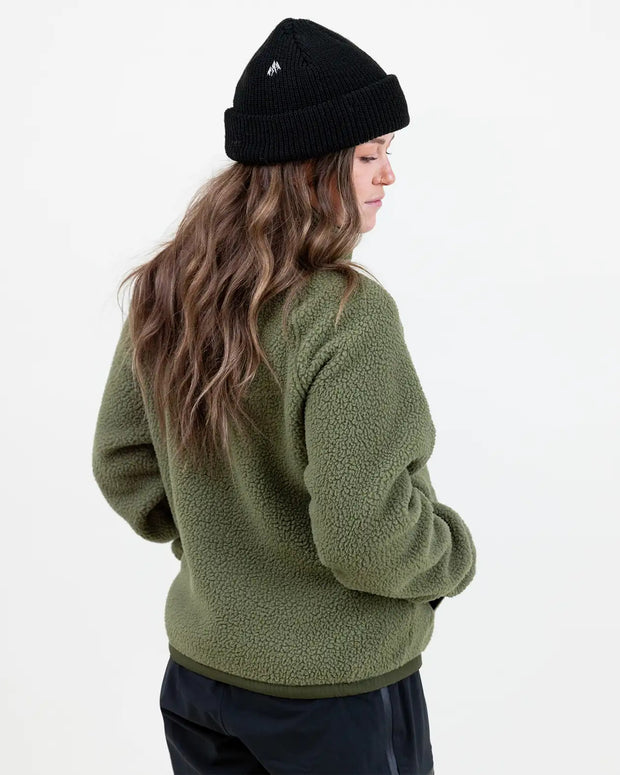 Jones Women’s Campfire Recycled Sherpa Fleece Pullover - GREEN