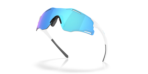 Oakley Cybr Zero Sunglasses - Polished White Frame, Prizm Sapphire Lenses