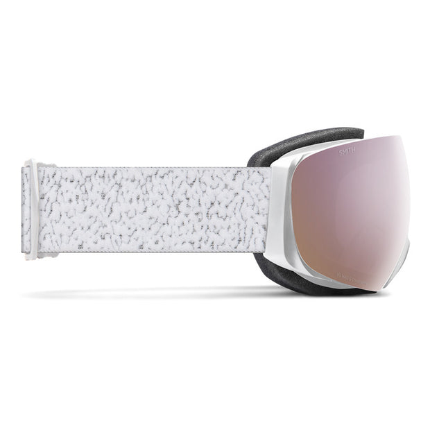 Smith I/O MAG S Goggles - White Chunky Knit + ChromaPop Everyday Rose Gold Mirror Lens
