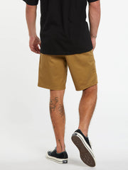 Volcom Frickin Elastic Waist Shorts - TAN