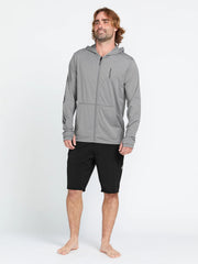 Volcom Iconic Stone Long Sleeve Hooded Shirt - GREY