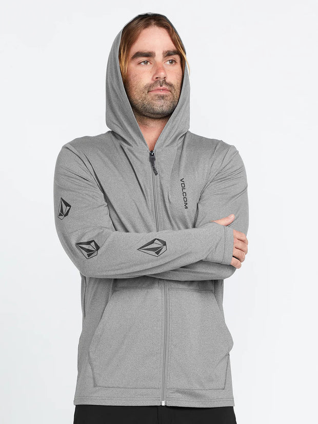 Volcom Iconic Stone Long Sleeve Hooded Shirt - GREY