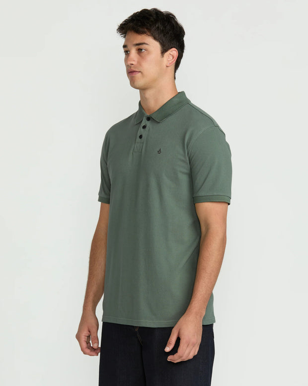 Volcom Sitestone Polo Short Sleeve Tee - GREEN