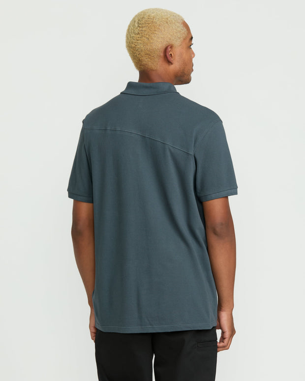 Volcom Sitestone Polo Short Sleeve Tee - GREY