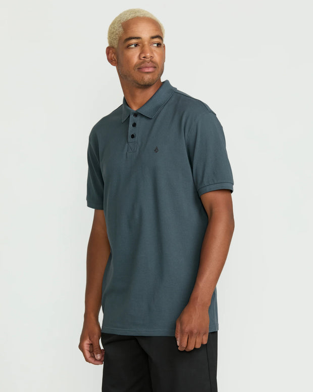 Volcom Sitestone Polo Short Sleeve Tee - GREY