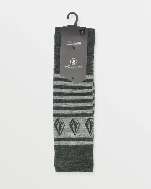 Volcom Womens Striker Wool Blend OTC Sock - BLACK