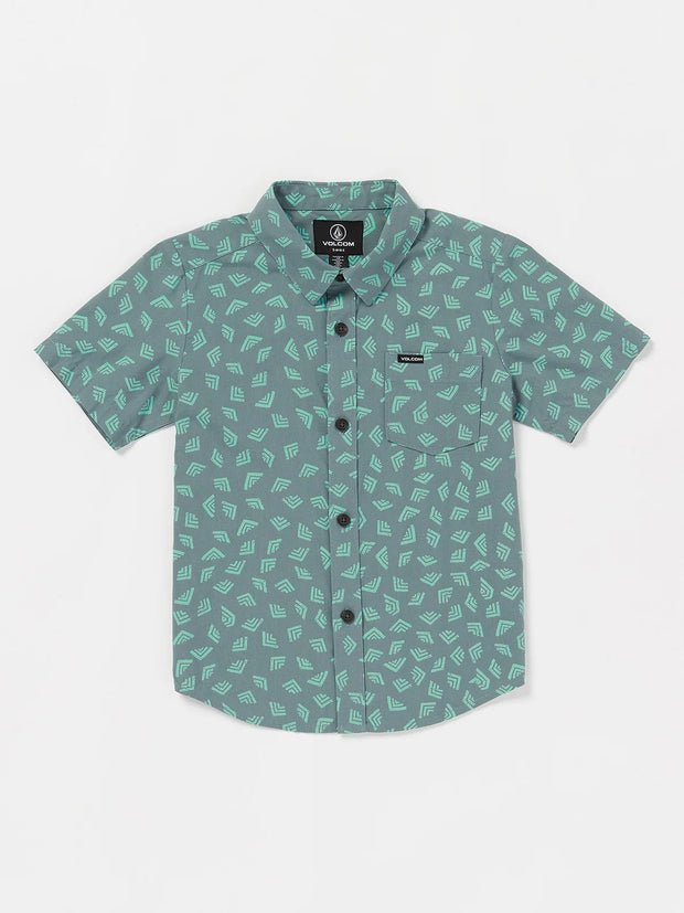 Volcom Youth Interstone Short Sleeve Shirt - BLUE