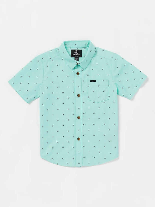 Volcom Youth Stonemarcos Short Sleeve Shirt - BLUE