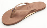 Rainbow Sandals Premier Leather Single layer with Narrow Strap - BROWN